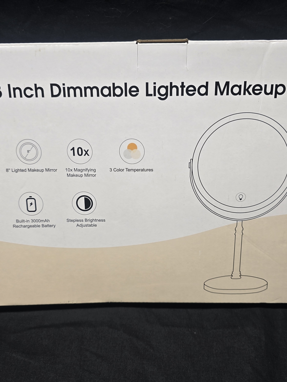 Dimmable Lighted Makeup Mirror - White/Cream